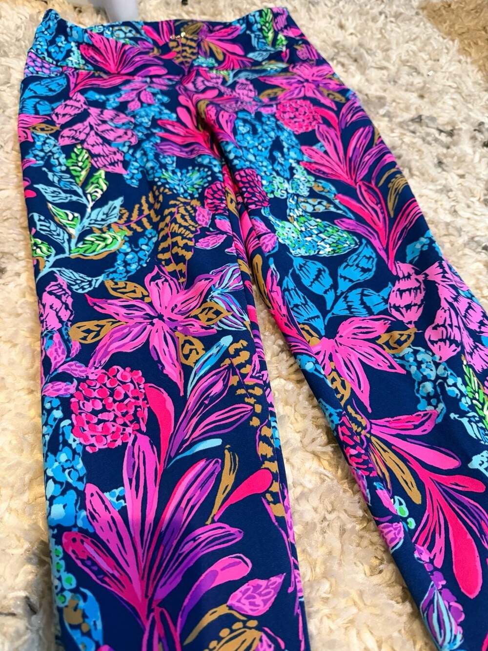 Lilly Pulitzer Luxletic Corso Pant in Aegean Navy Calypso Coast - Picture 4 of 6